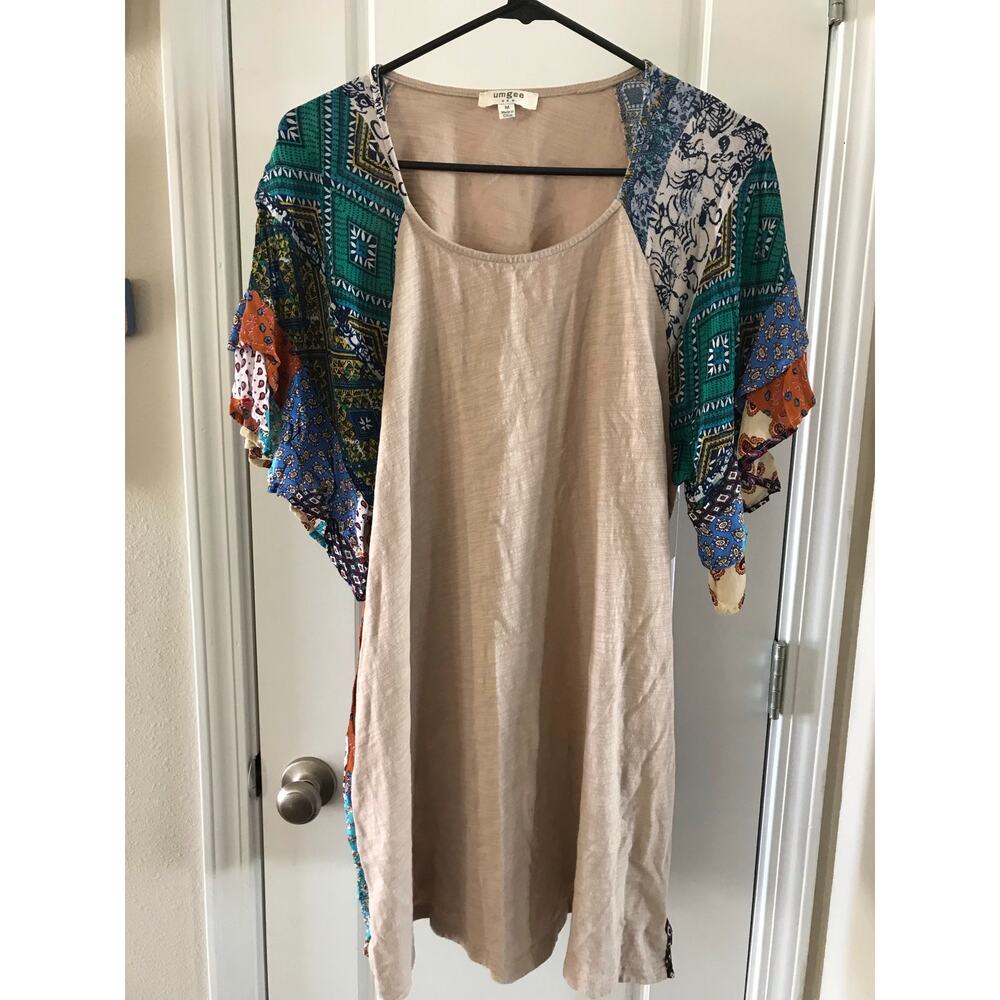 Umgee Brown and Abstract Multicolored Women’s Tunic M